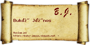Bukó János névjegykártya